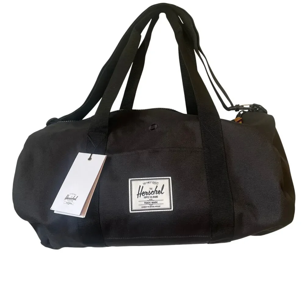 Herschel Supply Black Sutton Gym Travel Weekender Duffle Bag NWT Size L